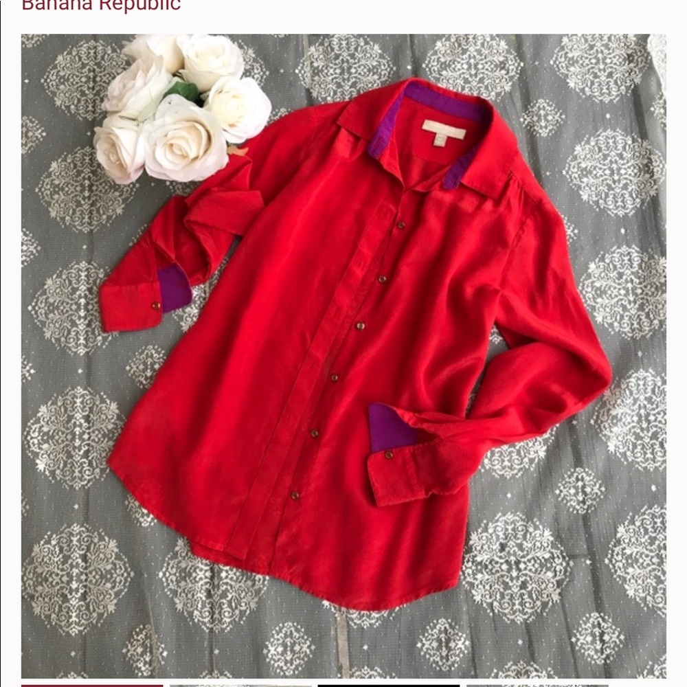 Banana Republic 100% silk Button-down shirt
